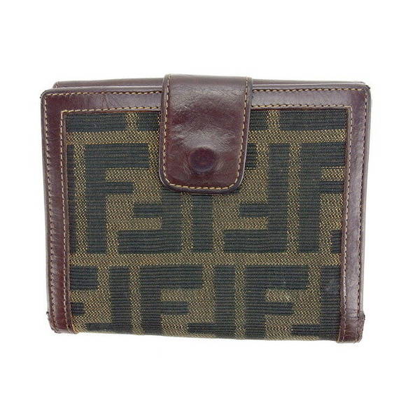 Fendi Wallet Brown Bifold Accessory Leather Zucca - Picture 1 of 6